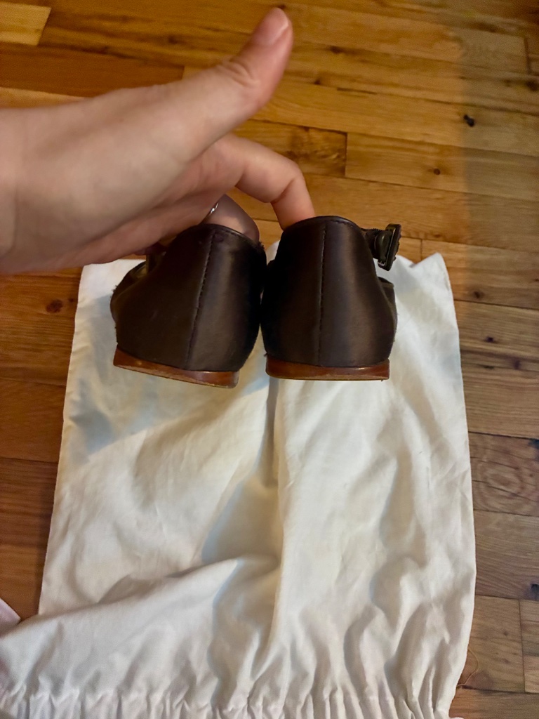 Sandy Liang Brown Satin Mary Jane Flats — image 3 of 5